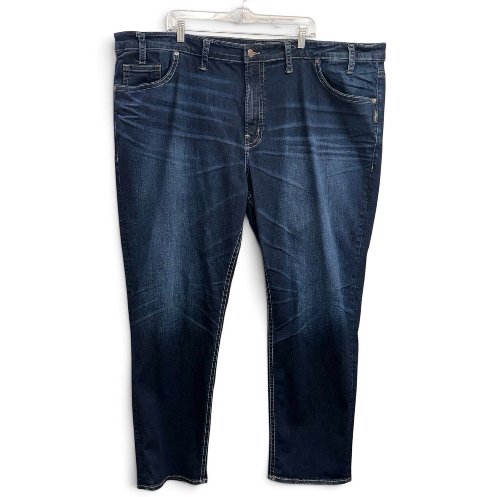 Silver Jeans Co Grayson Easy Fit Straight Leg Mens Blue Jeans Sz 50x32 Dark Wash
